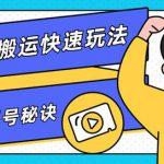 柚子团队内部课程,短视频纯搬运快速玩法,批量快速起号的秘诀-网创指引人