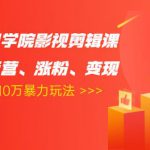 卡牌影视学院影视剪辑课:影视号运营、涨粉、变现、月入5000-10万暴力玩法-网创指引人