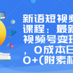 新语短视频培训课程：最新微信视频号变现指南，0成本日赚1000+(附素材)-网创指引人