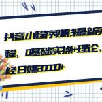 抖音小程序赚钱最新实战课程,0基础,实操+理论,有人已经日赚20000+-网创指引人