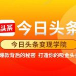 今日头条变现学院·打造你的吸金头条账号,可落地可实操的头条变现方法-网创指引人