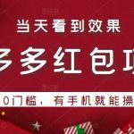 引流哥拼多多红包项目第1期:0门槛,有手机就能操作,当天就能看到效果-网创指引人
