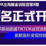 优联荟·Tiktok出海掘金训练营第8期，31天0基础跑通Tiktok运营流程-网创指引人