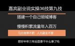 嘉宾副业说实操36技第九技:搭建一个自己领域博客慢慢积累流量年入百万-网创指引人