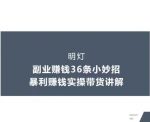 明灯副业三十六条小妙招之第30招暴利赚钱实操带货讲解-网创指引人