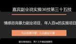 嘉宾副业说实操36技第三十五技:情感咨询暴力副业项目,年入百万的实操项目分享-网创指引人