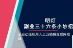 明灯副业三十六条小妙招之第19招全自动挂机月入上万躺赚互联网-网创指引人