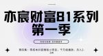 亦宸财富81系列第1季第4集:零成本抖音赚钱小项目,千万播放,月爆2-3w-网创指引人