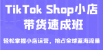 TikTok Shop小店带货速成班,轻松掌握小店运营,抢占全球蓝海流量,一店卖全球-网创指引人