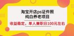 淘宝开店ps证件照，纯白养老项目，单人兼职稳定日100元(教程+软件+素材)-网创指引人