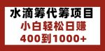 水滴筹代筹项目,小白轻松日赚400到1000+-网创指引人