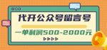 外面卖1799的代开公众号留言号项目,一单利润500-2000元【视频教程】-网创指引人