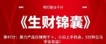 明灯副业千计—《生财锦囊》第47计：暴力产品日赚两千＋，小白上手机会，5分钟立马学会收益！【视频课程】-网创指引人