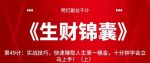 明灯副业千计—《生财锦囊》第49计：实战技巧，快速赚取人生第一桶金，十分钟学会立马上手！（上）【视频课程】-网创指引人