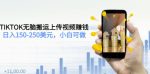TIKTOK无脑搬运上传视频赚钱,日入150-250美元,小白可做(2节视频课)-网创指引人