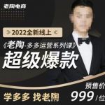 《老陶拼多多运营系列课程》2022全新线上超级爆款,运营方向、平台流量分配逻辑-网创指引人