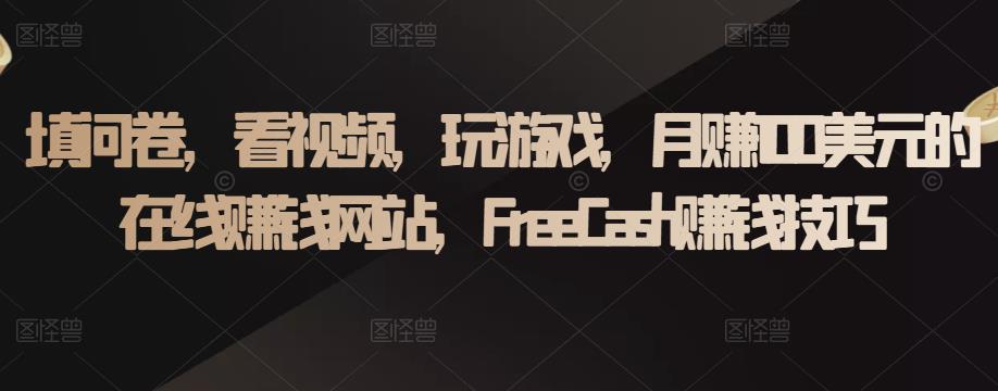 填问卷,看视频,玩游戏,月赚100美元的在线赚钱网站,FreeCash赚钱技巧