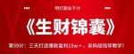 明灯副业千计—《生财锦囊》第59计:三天打造爆款盈利15w+,亲妈级指导教学!【视频课程】-网创指引人