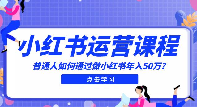 最适合普通人的小红书入门课程:普通人如何通过做小红书年入50万