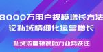 8000万用户规模增长方法论私域精细化运营增长,私域流量硬课助力业务跃迁-网创指引人