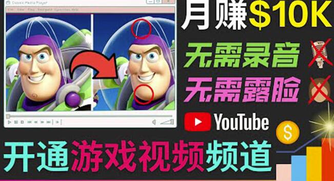 开通视频游戏类YouTube频道,制作大家来找茬类视频小游戏,月赚1W美元