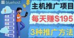 在Youtube推广Bluehost主机赚钱项目,日赚195美元以上-网创指引人