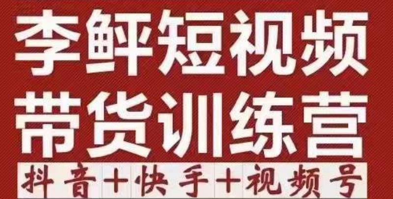李鲆·短视频带货训练营(第12期),低投入、低风险、比较容易上手,收益巨大