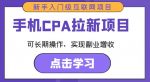 手机CPA拉新项目新手入门级互联网项目,可长期操作,实现副业增收-网创指引人