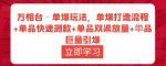 万相台·单爆玩法,单爆打造流程+单品快速测款+单品双渠放量+単品巨量引爆-网创指引人