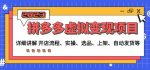 程哥拼多多虚拟变现项目:讲解开店流程-实操-选品-上架-自动发货等-网创指引人