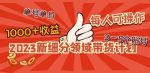 2023新细分领域带货计划:单号单日1000+收益不难,每人可操作3-5个账号-网创指引人
