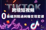 跨境短视频TIKTOK 0基础到精通网赚变现套课,跨境短视频独立站带货变现技巧-网创指引人