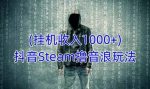 抖音Steam撸音浪玩法,挂机一天收入1000+不露脸 不说话 不封号 社恐人群福音-网创指引人