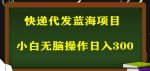 2023最新蓝海快递代发项目，小白零成本照抄也能日入300+-网创指引人