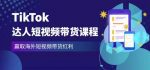 2023最新TikTok达人短视频带货课程,赢取海外短视频带货红利-网创指引人