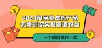 2023淘宝卖虚拟产品，无需引流实现管道收益一个项目能操作十年-网创指引人