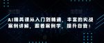 AI精英课从入门到精通,丰富的实战案例讲解,跟着案例学,提升自我!-网创指引人