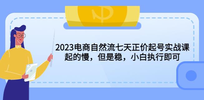 2023电商自然流七天正价起号实战课:起的慢,但是稳,小白执行即可!
