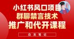 小红书风口项目日入300+,小红书群聊禁言技术代开项目,适合新手操作-网创指引人