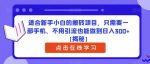适合新手小白的搬砖项目,只需要一部手机、不用引流也能做到日入300+【揭秘】-网创指引人