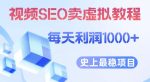 视频SEO出售虚拟产品每天稳定2-5单利润1000+史上最稳定私域变现项目【揭秘】-网创指引人