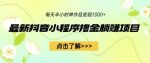 最新抖音小程序撸金躺赚项目,一部手机每天半小时,单个作品变现1300+【揭秘】-网创指引人