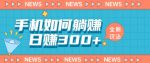 手机如何日赚300+玩法解析，适合小白新手操作【揭秘】-网创指引人