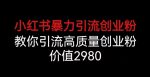小红书暴力引流创业粉,教你引流高质量创业粉,价值2980【揭秘】-网创指引人