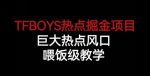 TFBOYS热点掘金项目,巨大热点风口,喂饭级教学-网创指引人