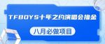最新蓝海项目,靠最近非常火的TFBOYS十年之约演唱会流量掘金,八月必做的项目【揭秘】-网创指引人