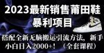 2023最新销售莆田鞋暴利项目,搭配全新无脑搬运引流方法,新手小白日入2000+【揭秘】-网创指引人