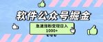 软件公众号掘金项目快速引流涨粉，一篇广告3000轻松写爆文-网创指引人