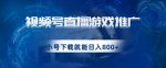 视频号游戏直播推广,用小号点进去下载就能日入800+的蓝海项目【揭秘】-网创指引人