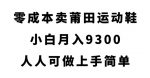 零成本卖莆田运动鞋,小白月入9300,人人可做上手简单【揭秘】-网创指引人